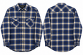 F/X Fusion Men's Blue & Cream Plaid Quilted Shirt Jacket