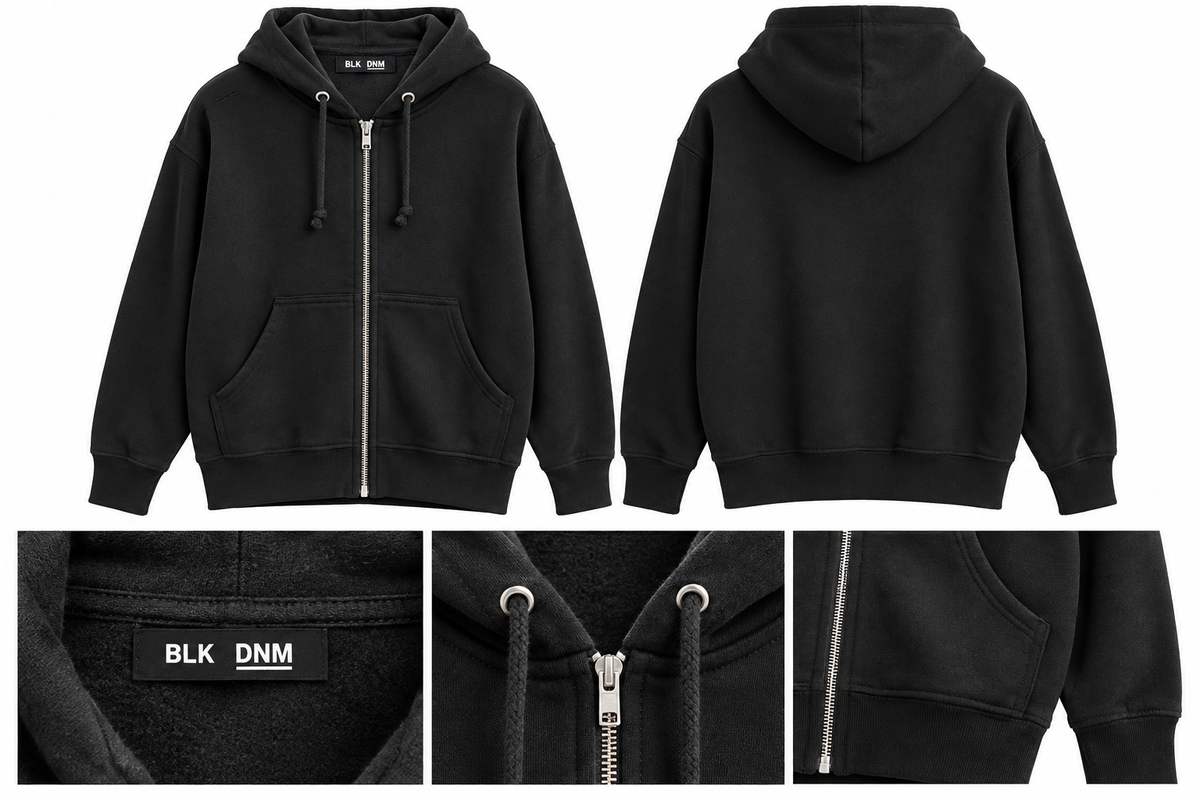 BLK DNM Classic Zip-Up Hoodie